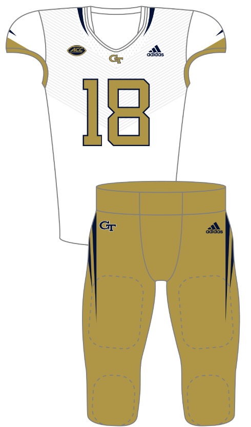 Georgia Tech 2018 White Blue Uniform
