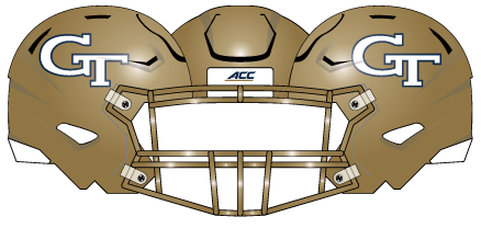 georgia tech 2019 gold gold white helmet