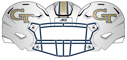 georgia tech 2019 white blue gold helmet