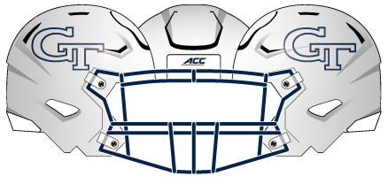 georgia tech 2019 white blue outline helmet