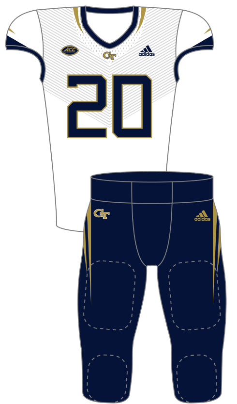 Georgia Tech 2020 White Blue Uniform