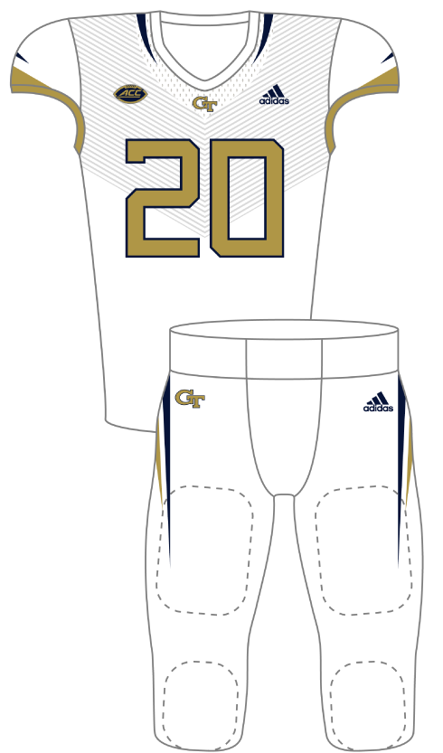 Georgia Tech 2020 White Gold Uniform
