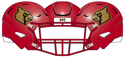 Louisville 2023 Helmet Red Gold