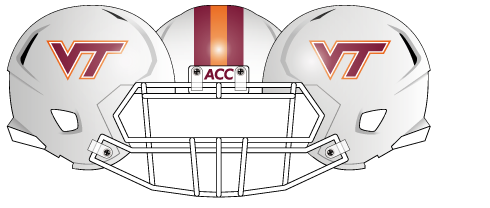 Virginia Tech 2010 White Stripes Helmet