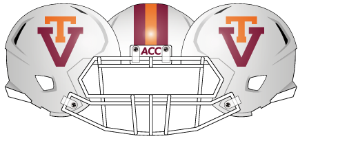 Virginia Tech 2011 White Old Logo Stripes Stripes Helmet