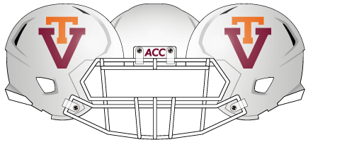 Virginia Tech 2011 White  Old Logo Helmet
