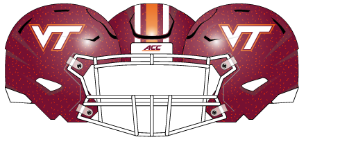 Virginia Tech 2015 Maroon Stripes Helmet