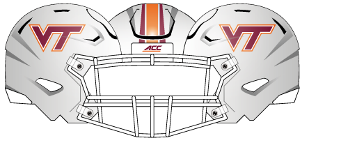 Virginia Tech 2017 White Maroon Helmet