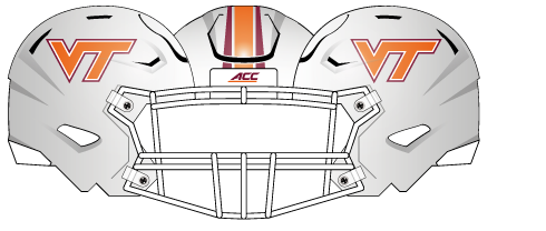 Virginia Tech 2017 White Orange Helmet