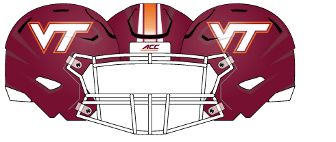 Virginia Tech 2018 Matte Maroon White Helmet