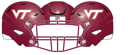 Virginia Tech 2021 Maroon No Stripe Helmet